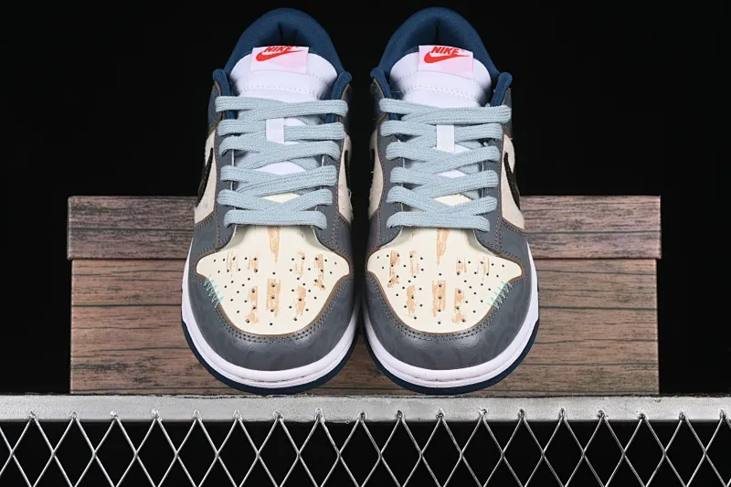 All Categories Nk SB Dunk Series Nk SB Dunk Low Low-top sneakers Nk Dunk Low Panda Prank Age of Sail Wave Search Beige Blue Black Low-top casual sneakers DD1391-400